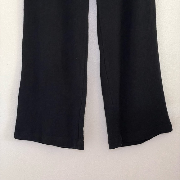 Hatch Shawna Maternity Pant Relaxed Flare Leg Gauze Cotton Pull On Black 3 Large - Picture 7 of 13